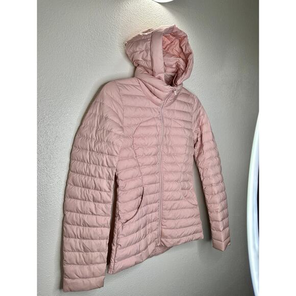 Lululemon Pack It Down Pink Puffer Hooded Jacket with Bag - Picture 2 of 16